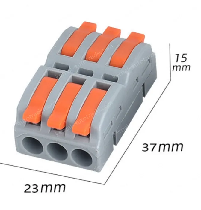 Quick terminal blocks-6 square three in and three out