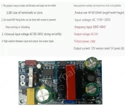 AC-DC buck module: 220V to 12V 2A isolating switching power supply module