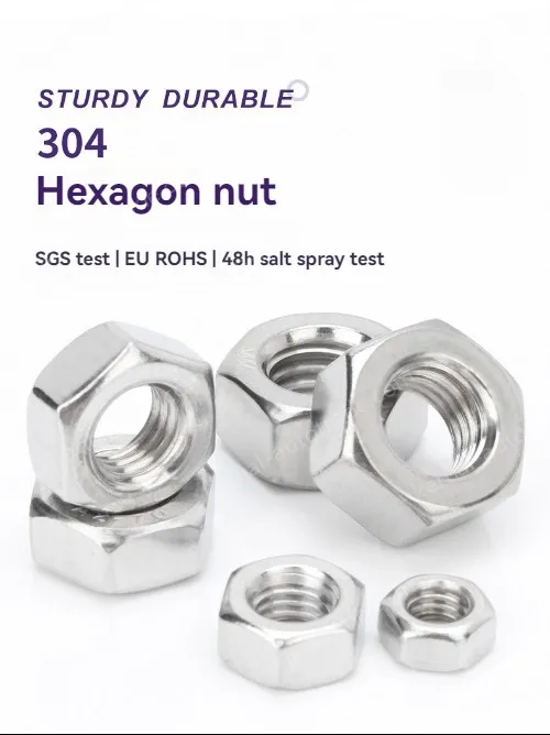 External hexagon nut 201 stainless steel-M5