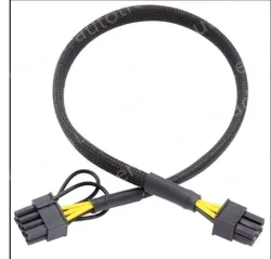 6PIN to 8PIN Server Power Cable Graphics Card Cable Mesh Sleeve Protection 62cm