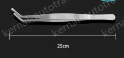 Stainless steel tweezers Curved tip (thick) 25cm