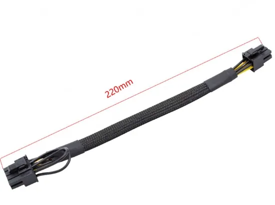 6PIN to 8PIN Server PowerCable Graphics Card Cable Mesh Sleeve Protection 32cm