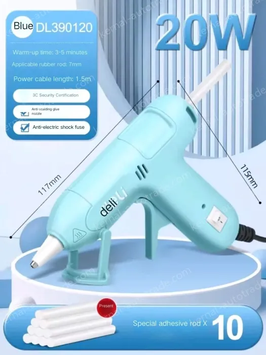 20W children's blue glue gun + 10 glue sticks