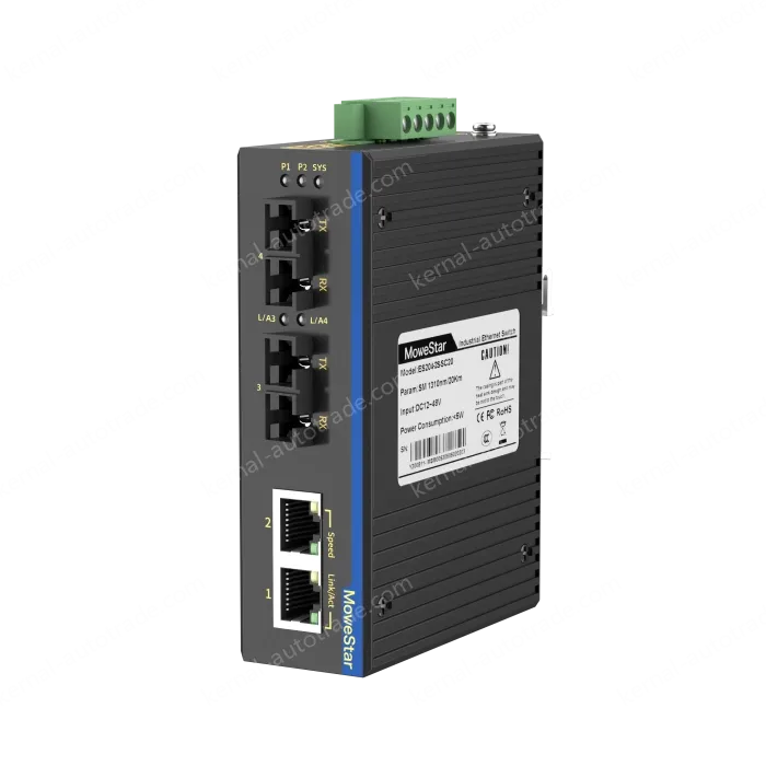 2 Ports 100M F(x) + 2 Ports 10/100M T(x) Din-Rail Unmanaged Industrial Ethernet Switch