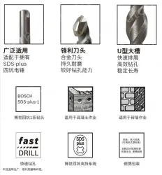 Four-pit 1 series drill bit set (5pcs)