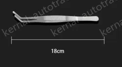 Stainless steel tweezers Curved round toe (thick) 18cm