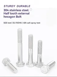 Half thread external hexagonal bolt M6*30