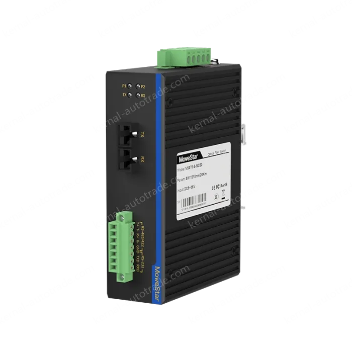 Din-Rail RS232/485/422 Serial To Fiber Modem