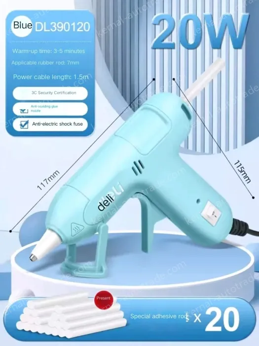 20W children's blue glue gun + 20 glue sticks